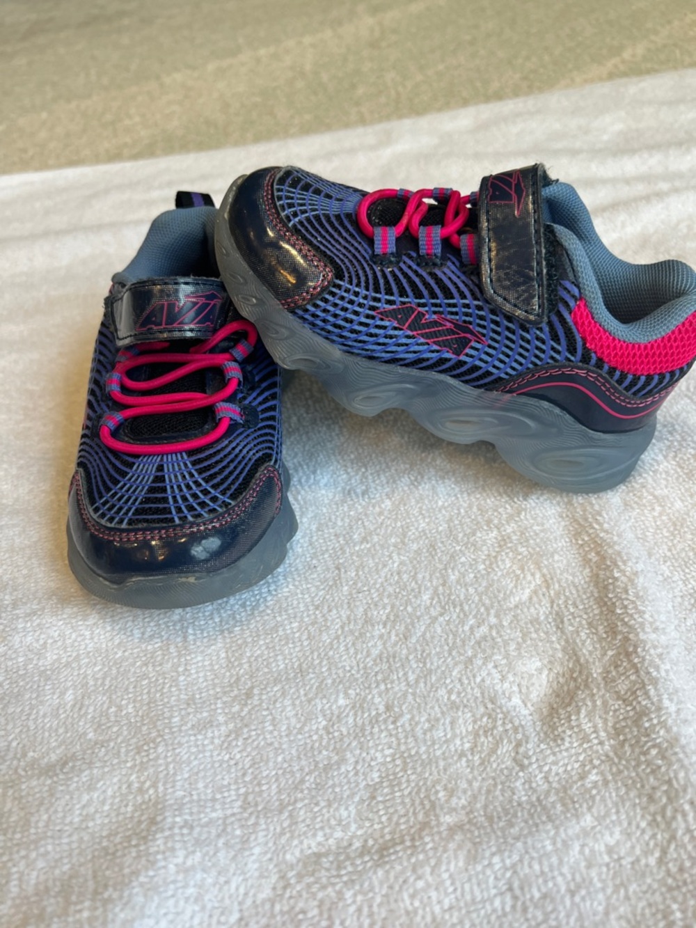 Avia Kids Navy and Pink light Up Sneakers - Lightweight Comfort